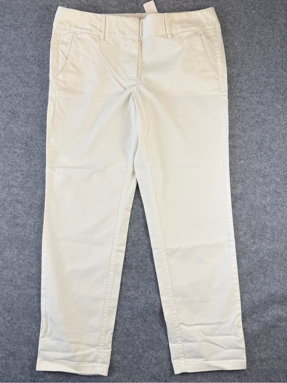 LOFT Marisa Women’s 8 White Cropped Straight Pants Stretch Chino